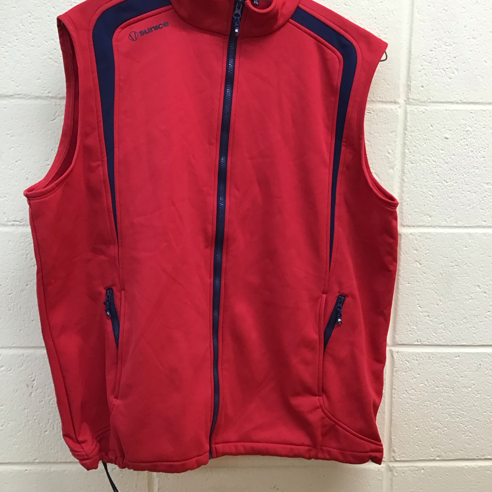 Sunice Men's Red Full Zip Sleeveless Vest Golf Outerwear Size XXL